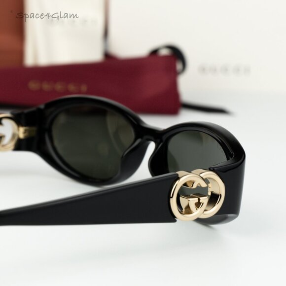 Gucci Women Sunglasses Black Grey Oval GG1660S 001 BRAND NEW main image 6